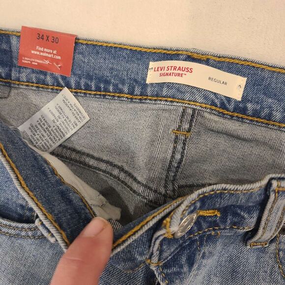 NWT Levi Strauss Signature Men's Regular Straight Leg Jeans 34x30 - Picture 4 of 7